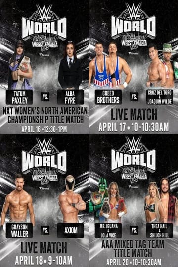Дивитися фільм LIVE matches from WWE World: April 19, 2026 Part 1 2026 онлайн Дивитися фільм LIVE matches from WWE World: April 19, 2026 Part 1 2026 онлайн